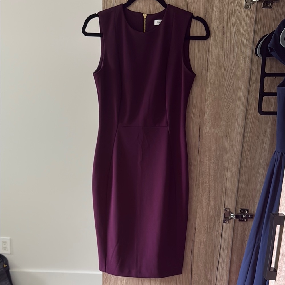 Calvin Klein Purple Sheath Sleeveless Dress